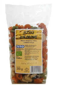 MAKARON (ORKISZOWY KOLOROWY) JEŻYKI BIO 250 g - NIRO