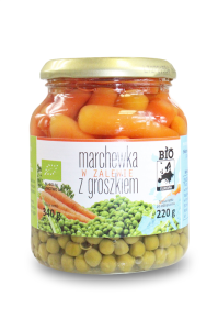 MARCHEWKA W ZALEWIE Z GROSZKIEM BIO 340 g (220 g) (SŁOIK) - BIO PLANET