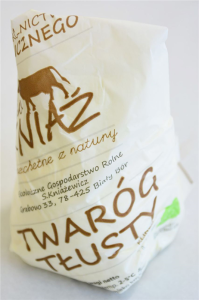 przecena TWARÓG TŁUSTY BIO  (około 0,45 kg) - EKO KNIAŹ