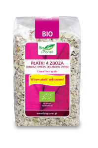 PŁATKI 4 ZBOŻA (ORKISZ, OWIES, JĘCZMIEŃ, ŻYTO) BIO 300 g - BIO PLANET