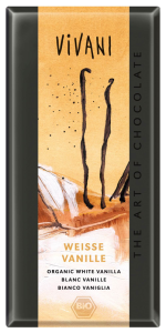 CZEKOLADA BIAŁA Z WANILIĄ BIO 80 g - VIVANI